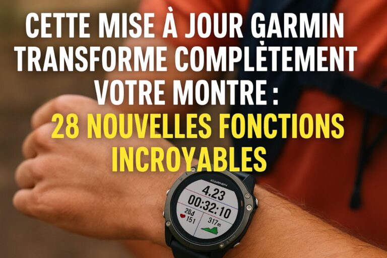 Cette mise à jour Garmin transforme complètement votre montre : 28 nouvelles fonctions incroyables